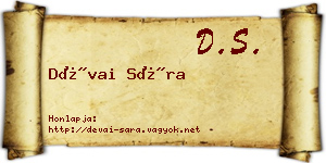 Dévai Sára névjegykártya